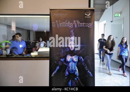 Milan (Italy), open-day at the State University for the presentation of new postgraduate courses in computer science with address of videogames planning Stock Photo