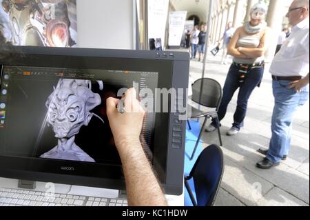 Milan (Italy), open-day at the State University for the presentation of new postgraduate courses in computer science with address of videogames planning Stock Photo