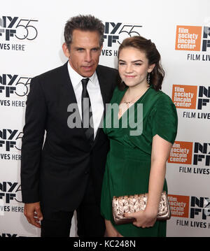 Actor Ben Stiller and daughter Ella Olivia Stiller attend "Meyerwitz