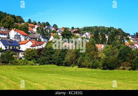 Picturesque residential houses on the outskirts of the resort town of Bad Soden Salmuenster Taunus, Germany Stock Photo