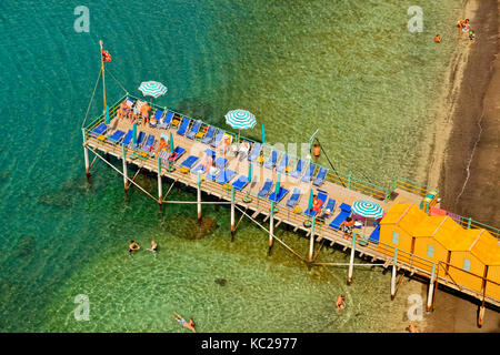 Sunbathing jetty at Sorrento, Bay of Naples, Italy. Stock Photo