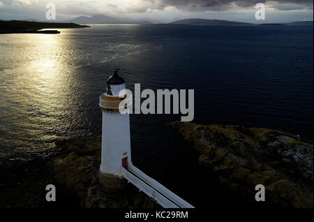 Eilean Ban Lighthouse at sunset Stock Photo