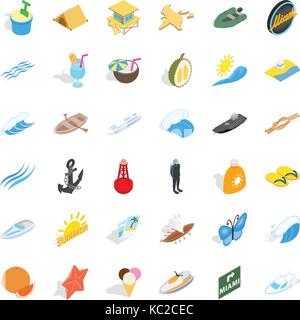 Tent icons set, isometric style Stock Vector