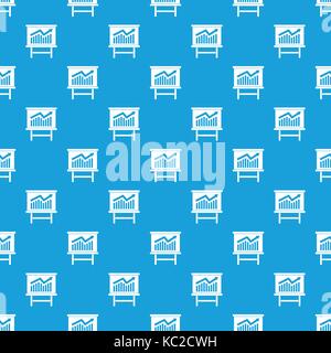 Growing chart presentation pattern seamless blue Stock Vector