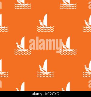 Man on windsurf pattern seamless Stock Vector