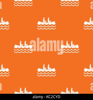 Canoeing pattern seamless Stock Vector