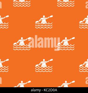 Male athlete in a canoe pattern seamless Stock Vector