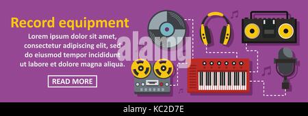 Audio record equipment banner horizontal concept Stock Vector