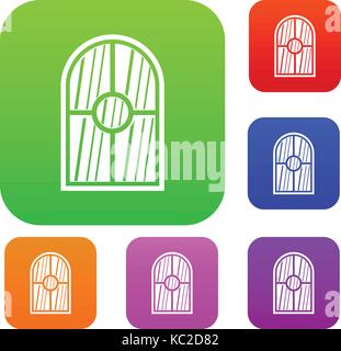 White arched window icon green Stock Vector Image & Art - Alamy