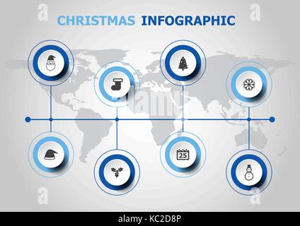 Infographic design with Christmas icons, stock vector Stock Vector