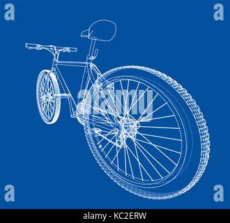 Bicycle. Wire-frame style. Vector Stock Vector
