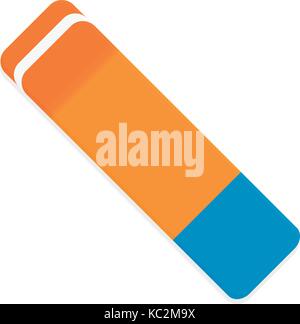 Eraser vector isolated. Rubber and pencil eraser, illustration of eraser for pencil Stock Vector