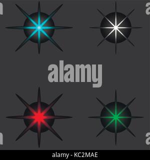 Xmas colored stars collection. Star xmas christmas, vector holiday celebration design, illustration of bright stars Stock Vector
