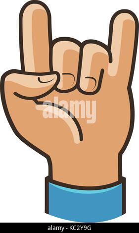 Party symbol or icon. Rock, cool gesture hand. Cartoon vector illustration Stock Vector