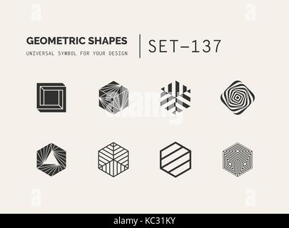 Set of universal minimal geometric  Stock Vector