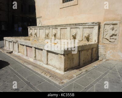 Assisi, Perugia, Italy. The fountains and the basins of the old town Stock Photo