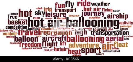 Hot air ballooning word cloud concept. Vector illustration Stock Vector