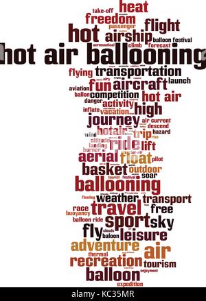 Hot air ballooning word cloud concept. Vector illustration Stock Vector