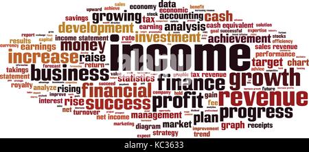 Income word cloud concept. Vector illustration Stock Vector