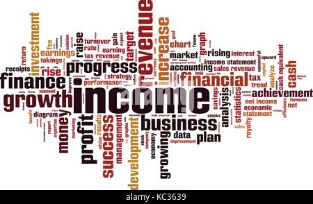 Income word cloud concept. Vector illustration Stock Vector