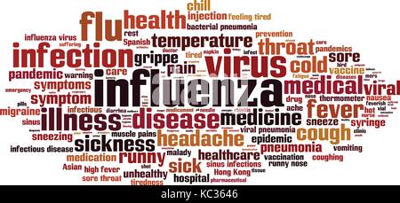 Influenza word cloud concept. Vector illustration Stock Vector