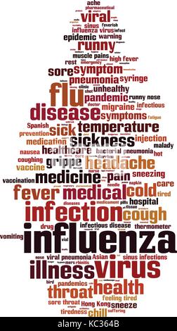 Influenza word cloud concept. Vector illustration Stock Vector