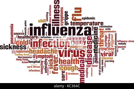 Influenza word cloud concept. Vector illustration Stock Vector