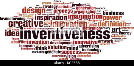 Inventum Inventive Inventiveness word cloud concept. Vector illustration Stock Vector ...