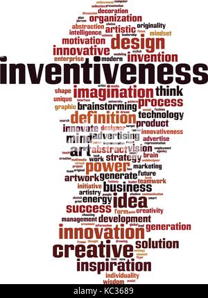 Inventum Inventive Inventiveness word cloud concept. Vector illustration Stock Vector ...