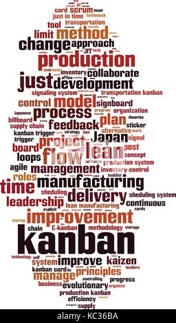 Kanban word cloud concept. Vector illustration Stock Vector