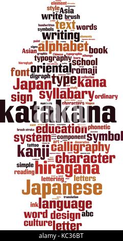 Katakana word cloud concept. Vector illustration Stock Vector
