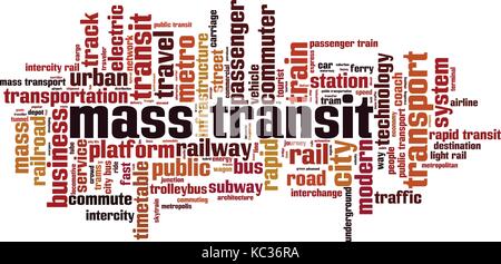 Mass transit word cloud concept. Vector illustration Stock Vector