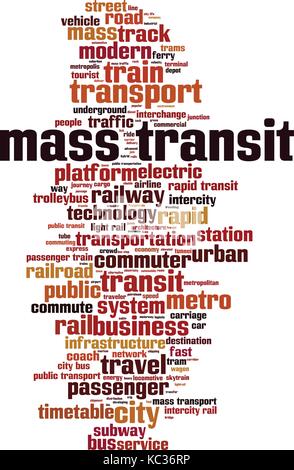 Mass transit word cloud concept. Vector illustration Stock Vector