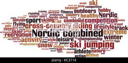 Nordic combined word cloud concept. Vector illustration Stock Vector