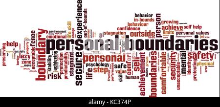 Personal boundaries word cloud concept. Vector illustration Stock Vector