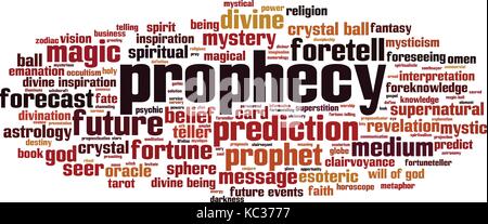 Prophecy word cloud concept. Vector illustration Stock Vector