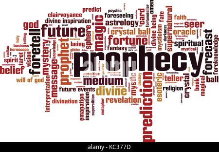 Prophecy word cloud concept. Vector illustration Stock Vector