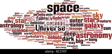 Space word cloud concept. Vector illustration Stock Vector