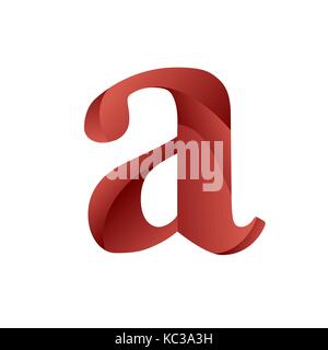 Red Gradient Icon. Colored Letter A Logo Stock Vector