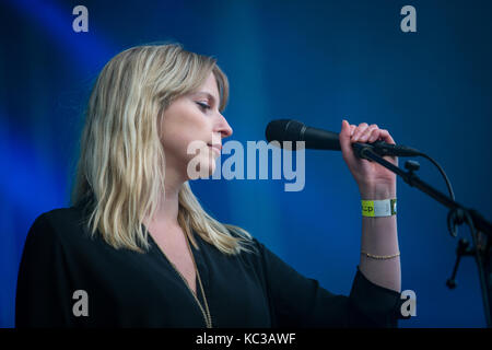 The Norwegian singer, songwriter and musician Susanne Sundfør performs a live concert at the Norwegian music festival Bergenfest 2015 in Bergen. Norway, 14/06 2015. Stock Photo