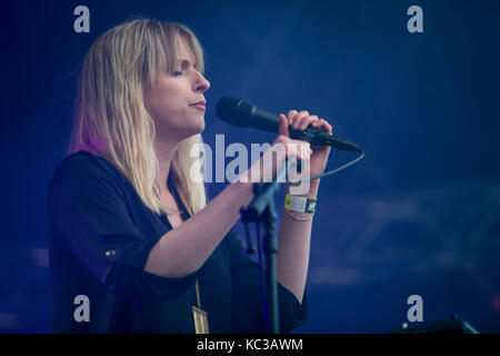 The Norwegian singer, songwriter and musician Susanne Sundfør performs a live concert at the Norwegian music festival Bergenfest 2015 in Bergen. Norway, 14/06 2015. Stock Photo
