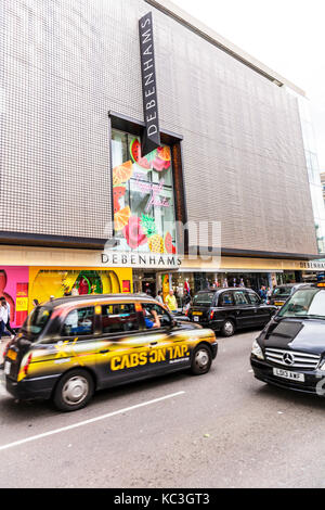 Debenhams department store Oxford street with Christmas lights Stock