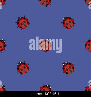 Ledybag Seamless Pattern. Ladybird Texture Stock Vector