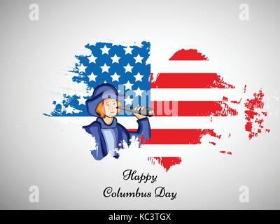 illustration of Columbus Day Background Stock Vector