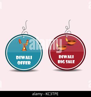 illustration of hindu festival Diwali background Stock Vector