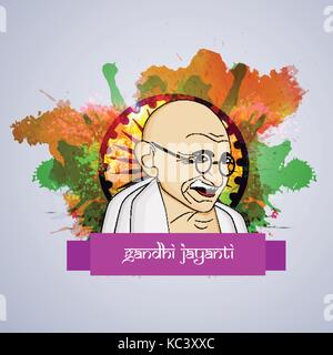 illustration of elements of Gandhi Jayanti background. Gandhi Jayanti is a national festival celebrated in India to mark the occasion of the birthday Stock Vector