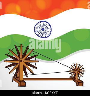 illustration of elements of Gandhi Jayanti background. Gandhi Jayanti is a national festival celebrated in India to mark the occasion of the birthday Stock Vector