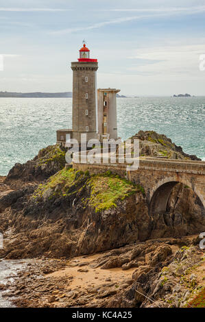 Phare du Petit Minou, Lighthouse near Plouzané in Finistère department of Brittany, France Stock Photo