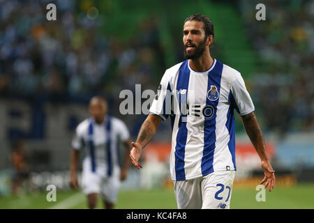 Lisbon, Portugal. 01st Oct, 2017. FC PortoÕs midfielder Sergio Oliveira from Portugal during Premier League 2017/18 match between Sporting CP and FC Porto, at Alvalade Stadium in Lisbon on October 1, 2017. (Photo by Bruno Barros / DPI) Credit: Bruno Barros/Alamy Live News Stock Photo