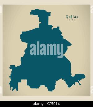 Dallas Simple Color Map Simple map of Dallas, Texas, USA. Black and white version for clean ...